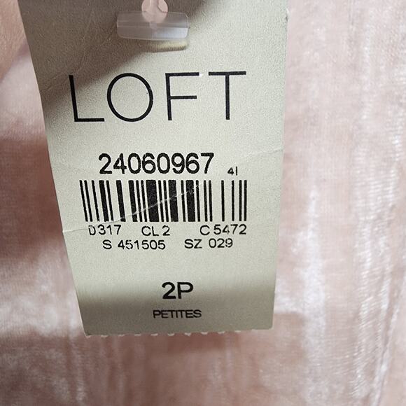 Ann Taylor Crushed Velvet Tank Swing Mini Dress Size 2P Blush Lined V-neck Glam - Picture 13 of 13